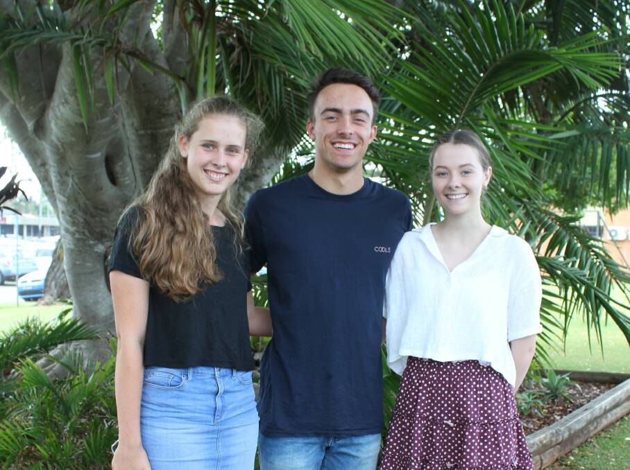 All rounders: MacKillop College HSC All-Rounders Hannah Cutmore and twins Tom and Isobel Berryman.