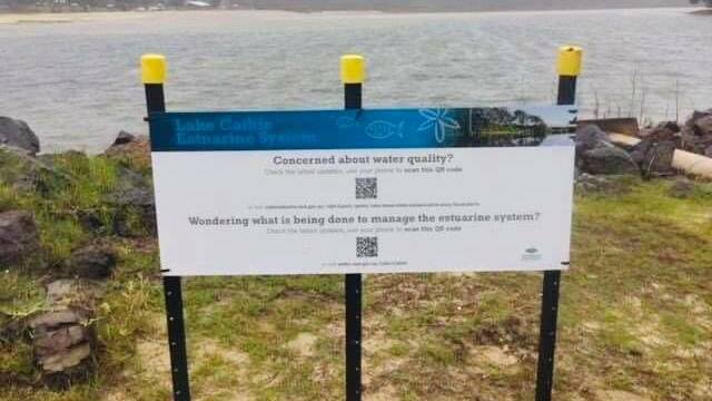New water quality signage at Lake Cathie. Photo: Revive Lake Cathie.
