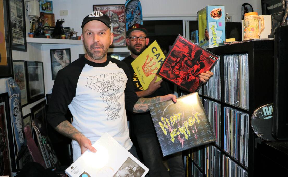 Ready to spin: Jason Sherman from Hold Steady Records and record shop owner Travis Fredericks.