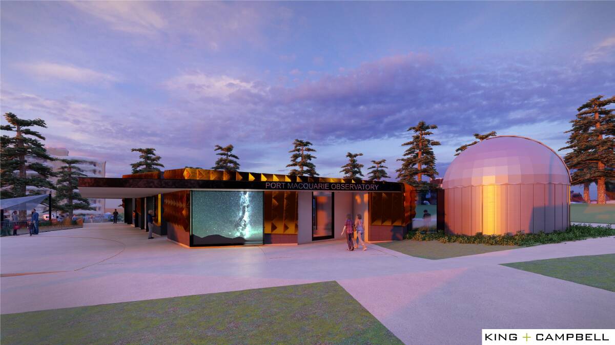The project will transform the 55-year-old Port Macquarie Observatory into a state-of-the-art facility combining the observatory dome and telescopes with an exhibition and education space, auditorium and the potential for a planetarium.