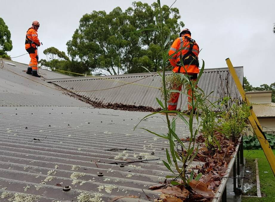 Port Macquarie SES crews were called out to 44 jobs over the weekend, many of which were a result of blocked gutters. Photo: Port Macquarie SES.