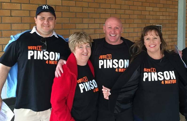 Supporters: Peta Pinson (right) said her self-funded campaign was a success and thanked her loyal supporters. She is pictured here with Rob Nardella, Terry and Julie Sara on election day.