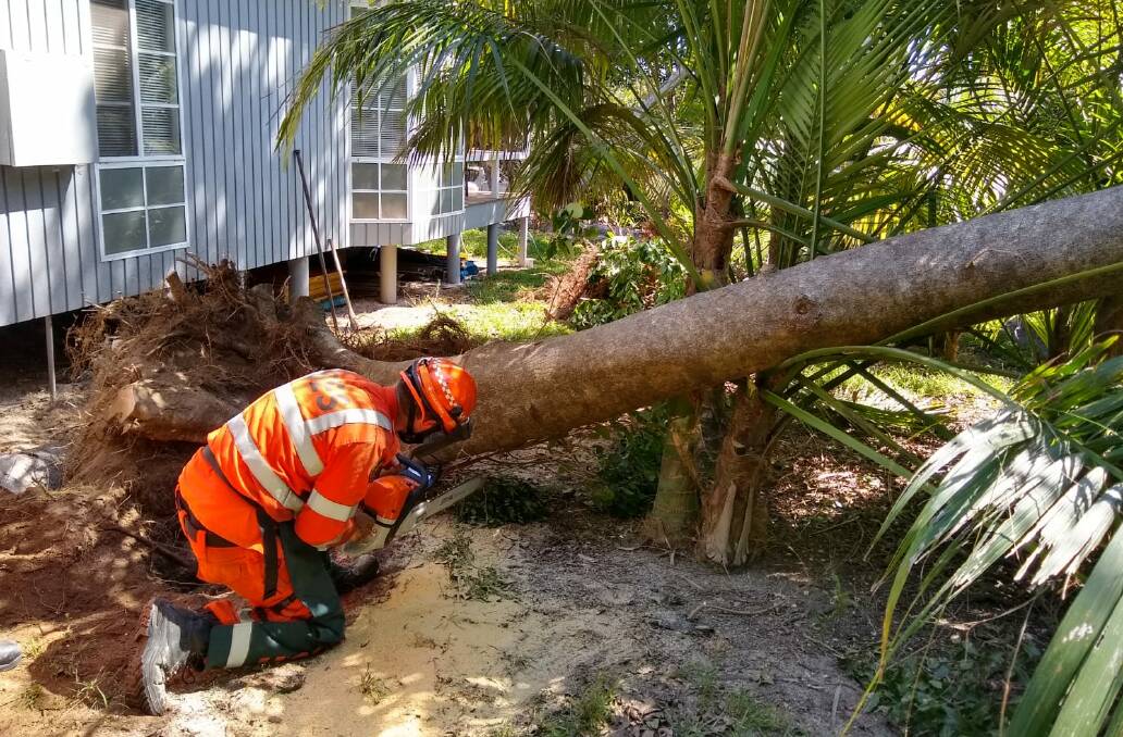 Port Macquarie SES crew helped in the aftermath of Cyclone Uesi on Lord Howe Island.