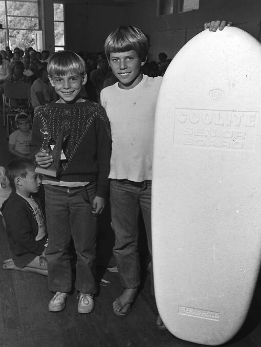 Grant Mitchell and Rod Landy at the annual Nippers presentation day, 1971