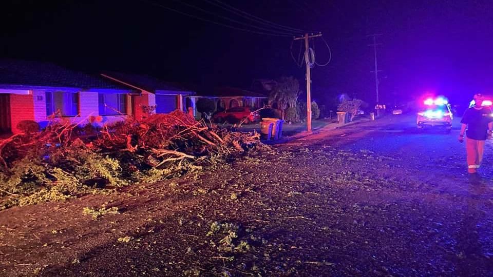 The clean up in Princess Street, Wauchope after a super cell ripped through the town in December. Photo: Wauchope SES.