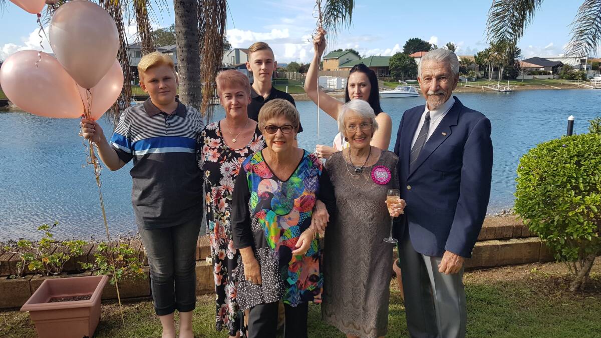 Happy Birthday: Five generations of family members with Edith Doherty.