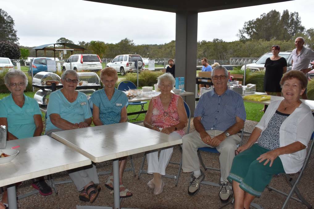 DELIGHT: Betty Andrews, June Relf, Marj Cameron, Neta Lawrence, Lisle Crossing and Robyn McLaughlin chat about volunteering in 2020. PHOTO: Laura Telford.