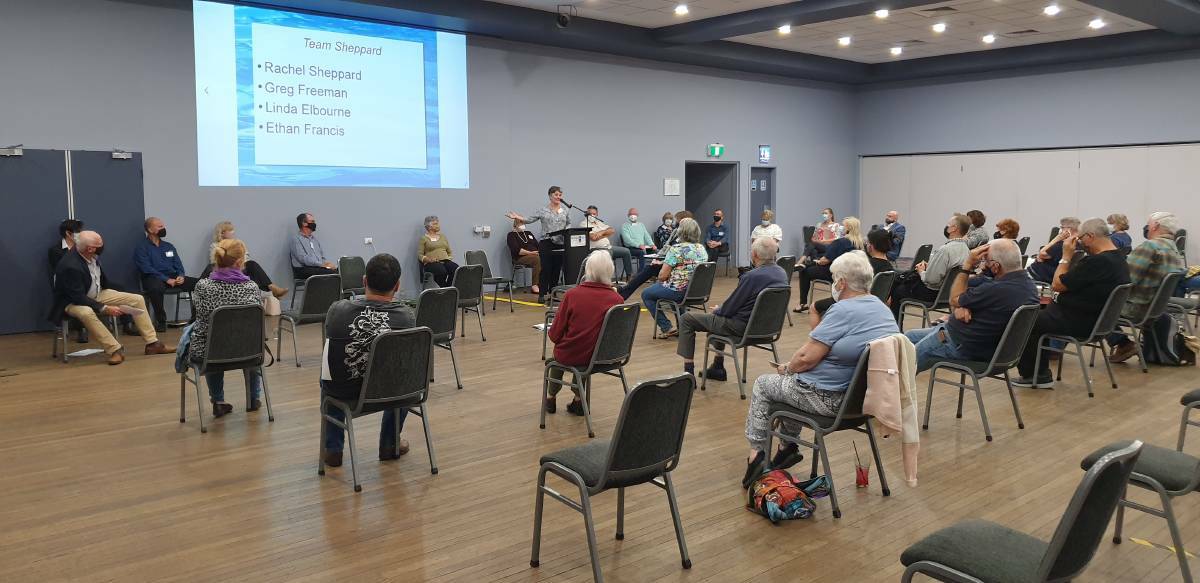 Opinions expressed: The audience listens to the candidates at the Wauchope community forum earlier this year.