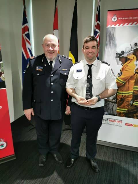 Awardee: NSW RFS senior assistant commissioner Bruce McDonald and deputy captain Aaron Hall. Photo: Supplied.