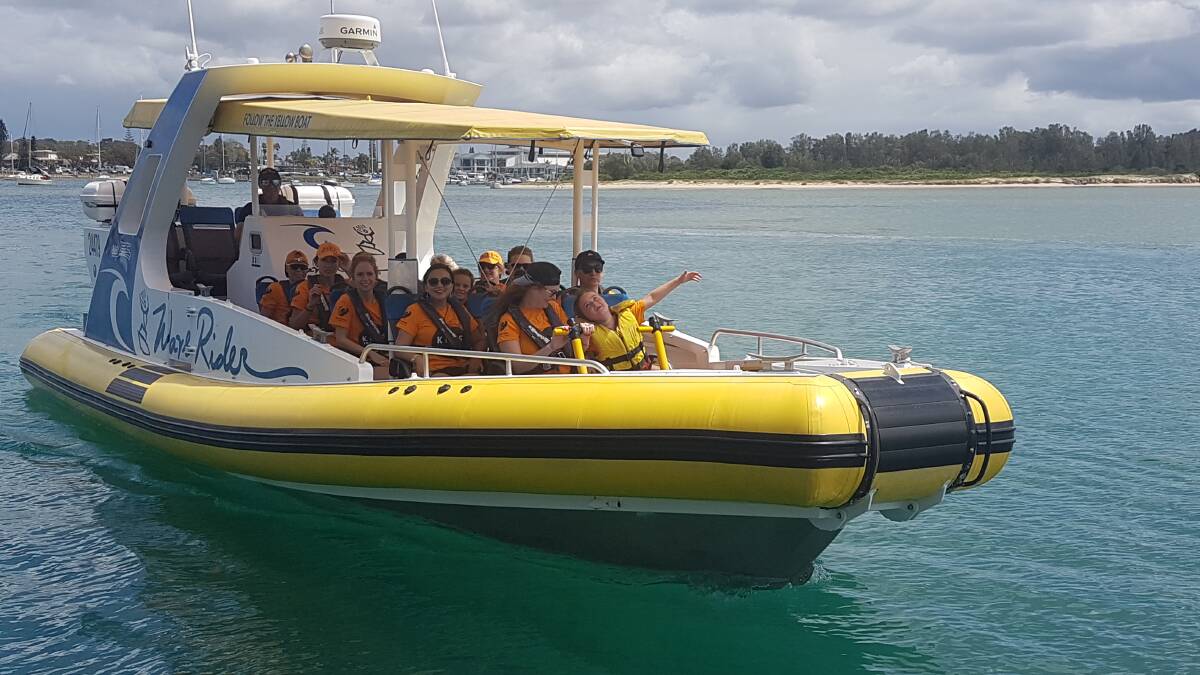 Jet boat fun: Fifteen people from Kids in Dangerous Situations Foundation took part in the four day camp in Port Macquarie.
