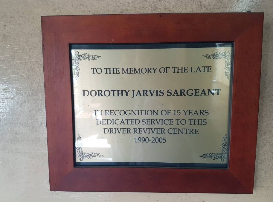 Driver Reviver: Special thanks go to Dorothy Sargeant, who organised the centre's rosters for 15 years until she passed away in 2005.