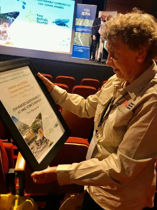 CONSERVATION WIN: Gladys Gleeson with the award in Cessnock. Photos: Dianne Davison.