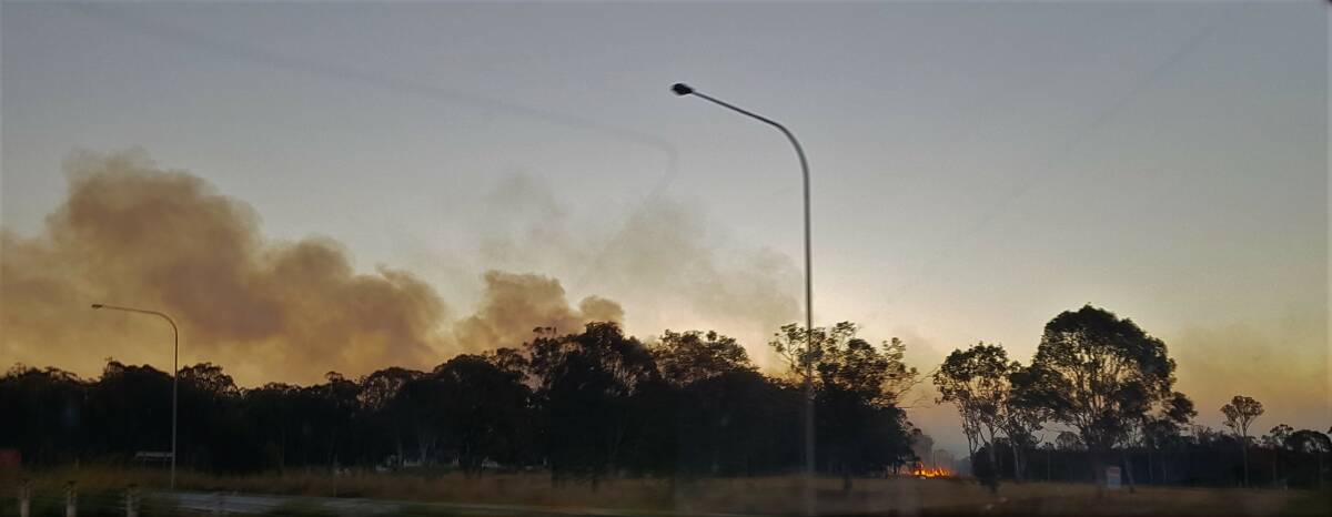 BUSH FIRE: A patch of fire outside Port Macquarie.