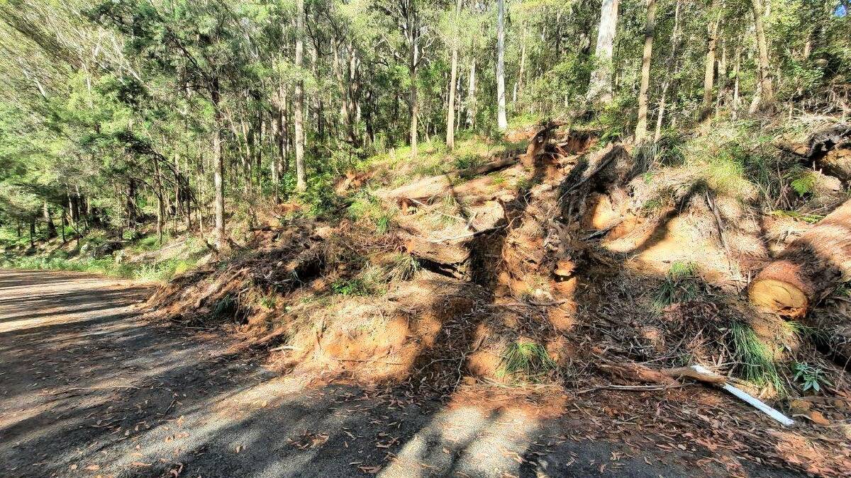 MONTHS OF WORK: Crew clear a landslip. Photo: Port Macquarie-Hastings Council.
