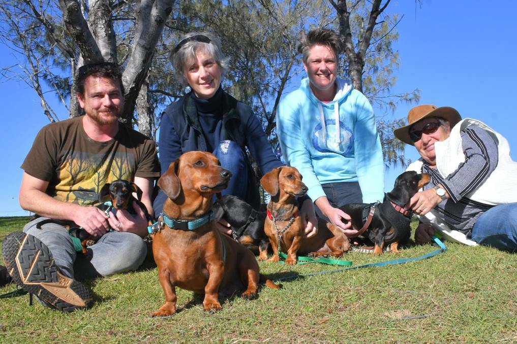DOGGY GATHERING: Stephen Mansfield with Frankie, Jean Ballands with Lily, Lewis and Ruby, Karen White with Digit and Kaye Mackenzie with Archie.