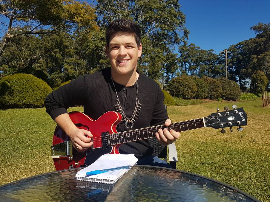 TAKING NOTES AND WRITING SONGS: Port Macquarie singer songwriter Blake O'Connor.