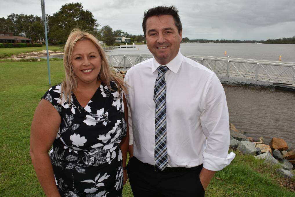 WELCOME ANNOUNCEMENT: Port Macquarie-Hastings Council Mayor Peta Pinson and Federal Member for Cowper Pat Conaghan.