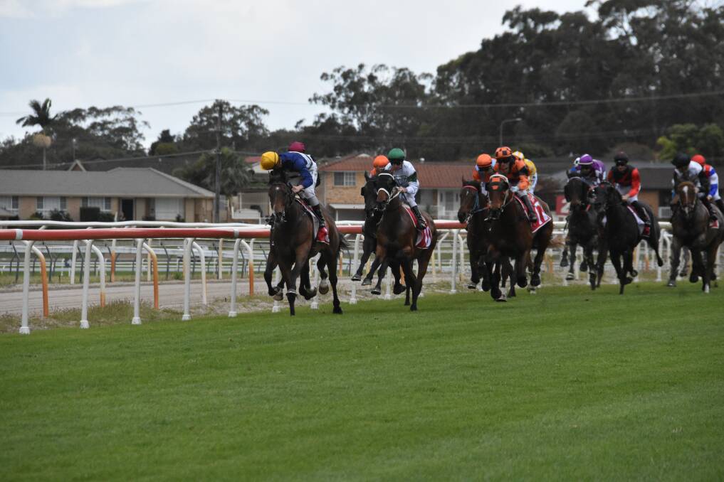 THE CUP RACE: Adam Hyeronimus uses Rapido Chaparro's early speed to check behind himself during the Port Macquarie Cup.
