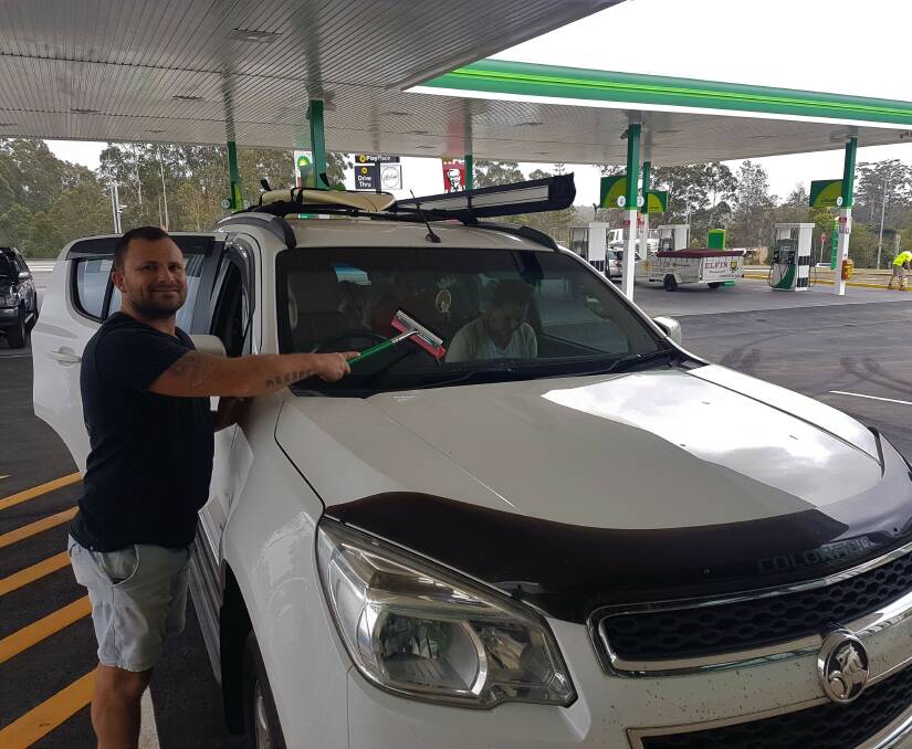 ONE OF MANY: Newcastle resident Luke Wilson was one of the first to try the new service station on September 17.