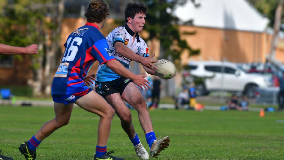 GIVE IT AIR: Port Sharks' Joe Lewis fires a pass during their 28-0 opening round loss to Wauchope earlier this season. Photo: Paul Jobber