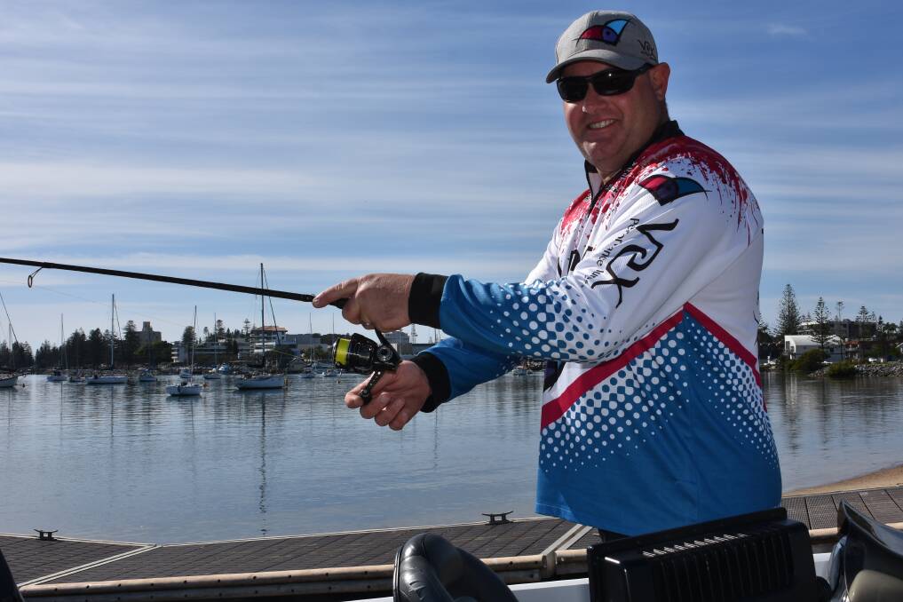 FISHING IN PORT MACQUARIE: Tournament director Chris Banks at the Hastings River.