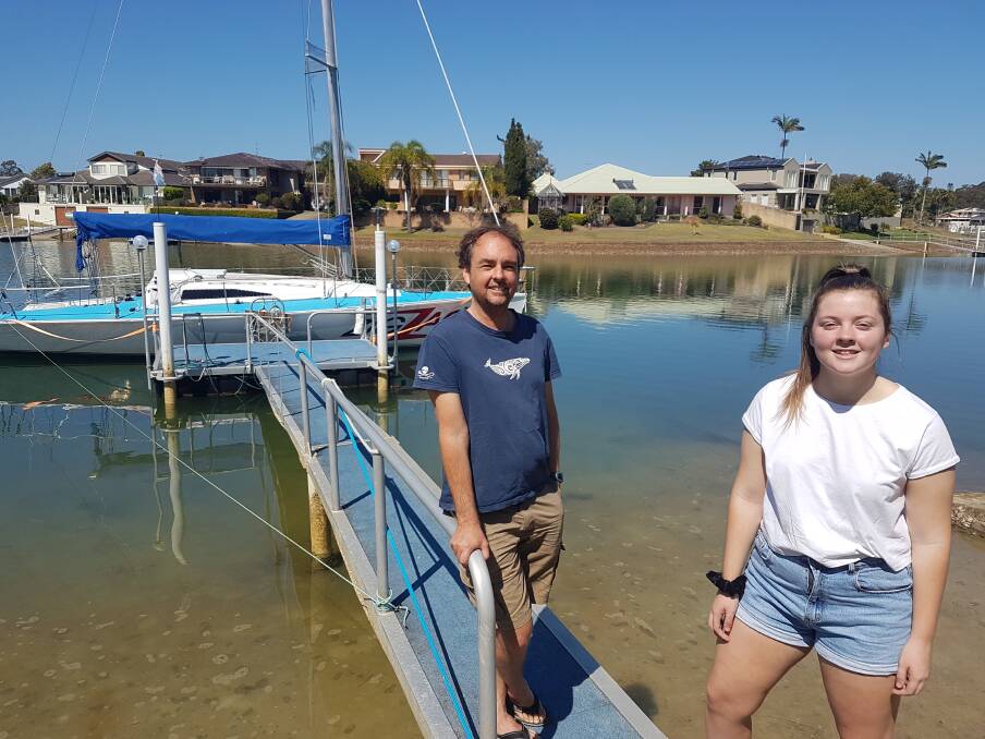 FOLLOWING FOOTSTEPS: Hastings Secondary College science teacher Lloyd Godson and year 11 student Madisan Rogers.