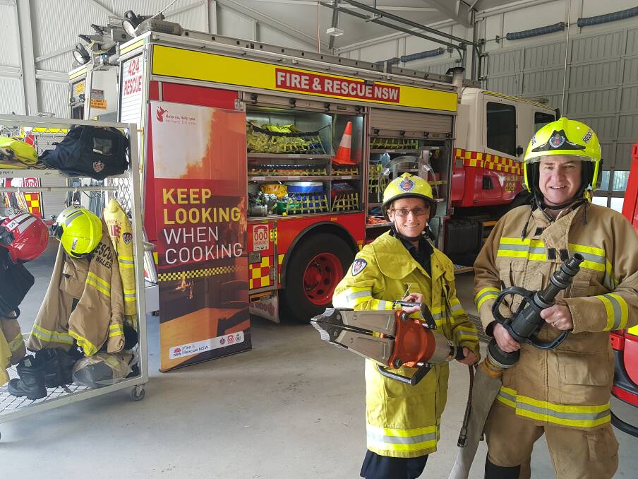 Port Macquarie Fire Station: Senior firefighters Sonia Fardy and James O'Brien.
