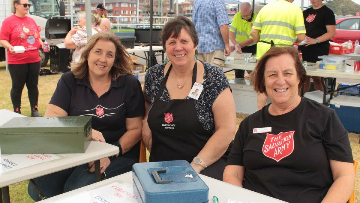 STAYING OPEN: Janelle Cocking, Hazel Barrett and Heather Unicomb with the Salvos at the Port Macquarie-Hastings 2019 Christmas Toy Run.