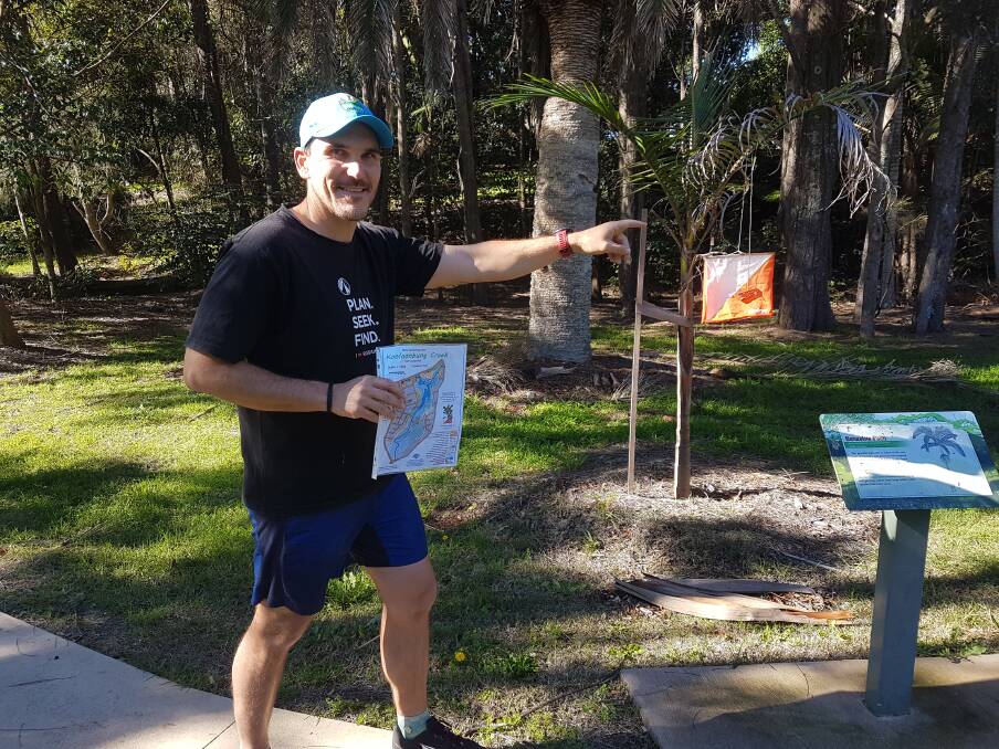 Setting a good time: Hastings Orienteering Group president Matt Bell shows how its done.