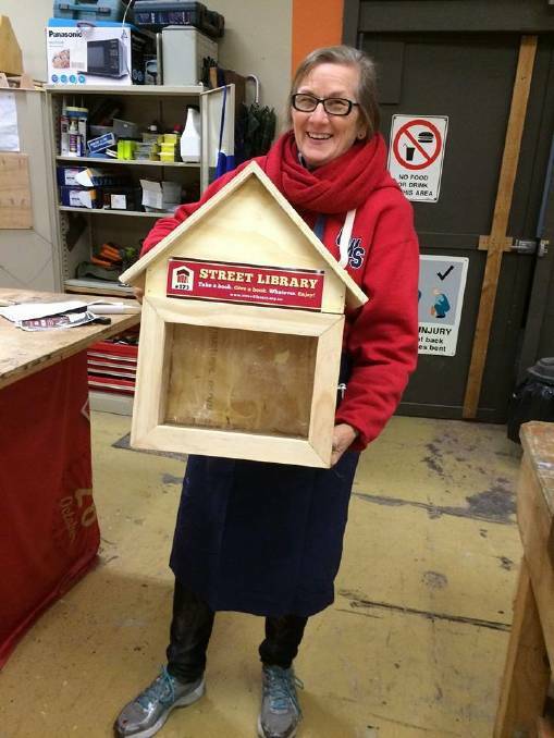 Street library: Maree Dillon with a North Shore street library box.