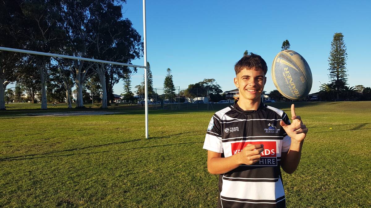 Footy dreams: Dean Jones has a dream of playing professional footy and has been selected in the New South Wales Country Junior Rugby Union squad.