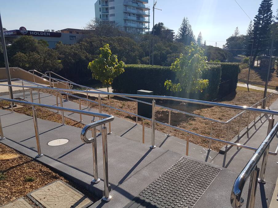 Shiny and new: New railing installed in Port Macquarie.