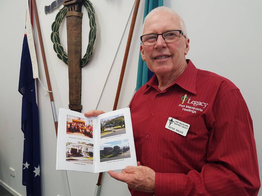 INTERESTING READ: Legatee Peter Bruce with the history of Port Macquarie-Hastings Legacy branch.