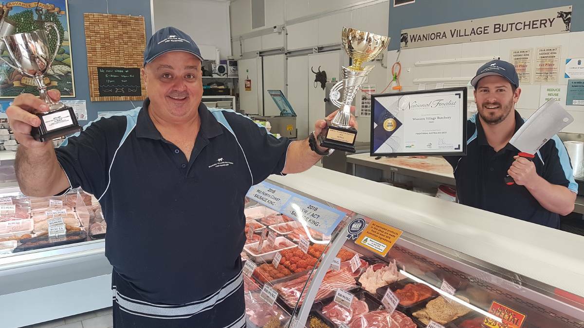 Trophies won in February: Butchers Gregory Bisaro and Daniel Alewood.