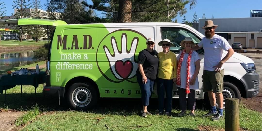 ON A MISSION: Karen Faichney, Elaine Borger, Sandra Yates and Ben Creighton with the Make a Difference van. Photo: Supplied.