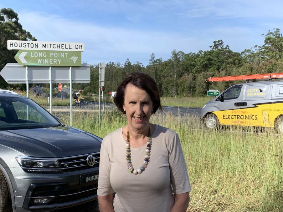 Member for Port Macquarie Leslie Williams at the Houston Mitchell Drive intersection.