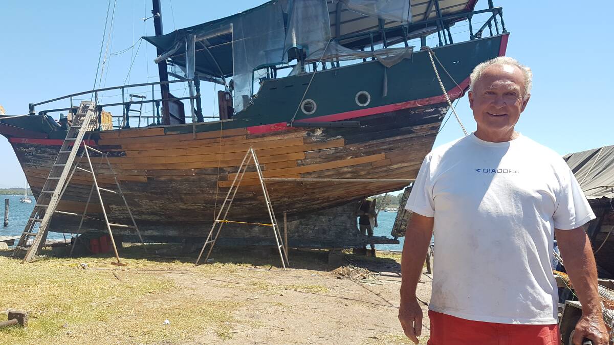 Restoration: Local boatie Allen Rothery is a man with a plan to restore the Junk to its former glory at the Mid North Coast Maritime Museum slipway.