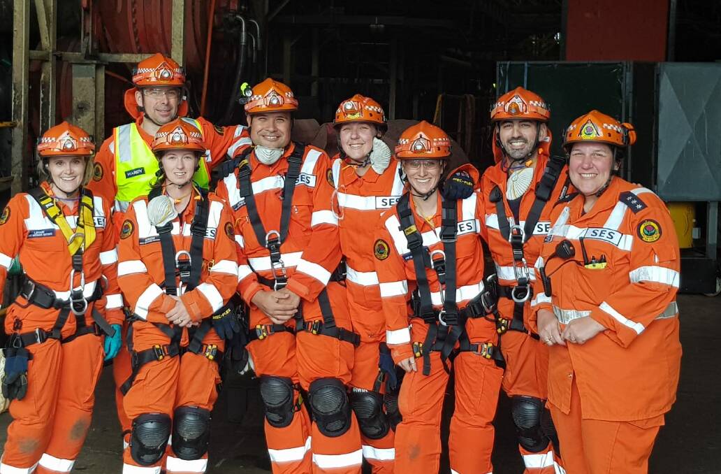 SES: Port Macquarie was represented by Katie Blake, Elisa Jane Page, Leonie Stevenson, Alfred Portenschlager, medic Sereena Ward, deputy Toby Messina and team leader Michael Ward.