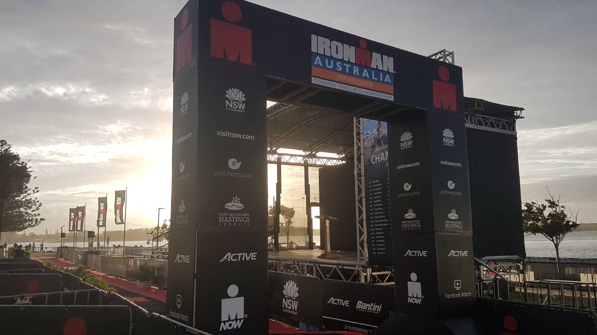Ironman: The finishing arch in Port Macquarie.