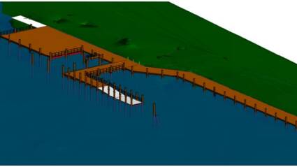 Concept: A design drawing of the jetty and boardwalk structure in Port Macquarie