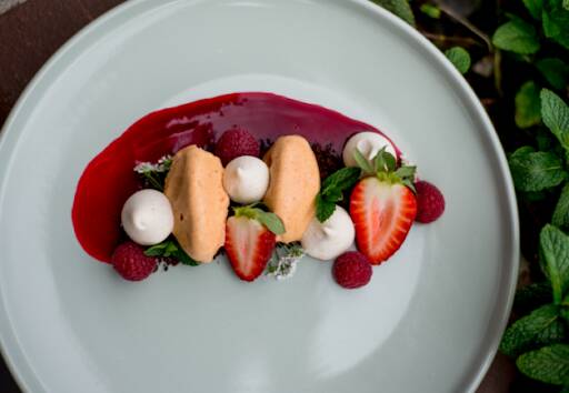 BEAUTIFUL FOOD: Mexican inspired vegan Eton Mess with coconut and paprika vegan ice cream. Photo: Supplied.