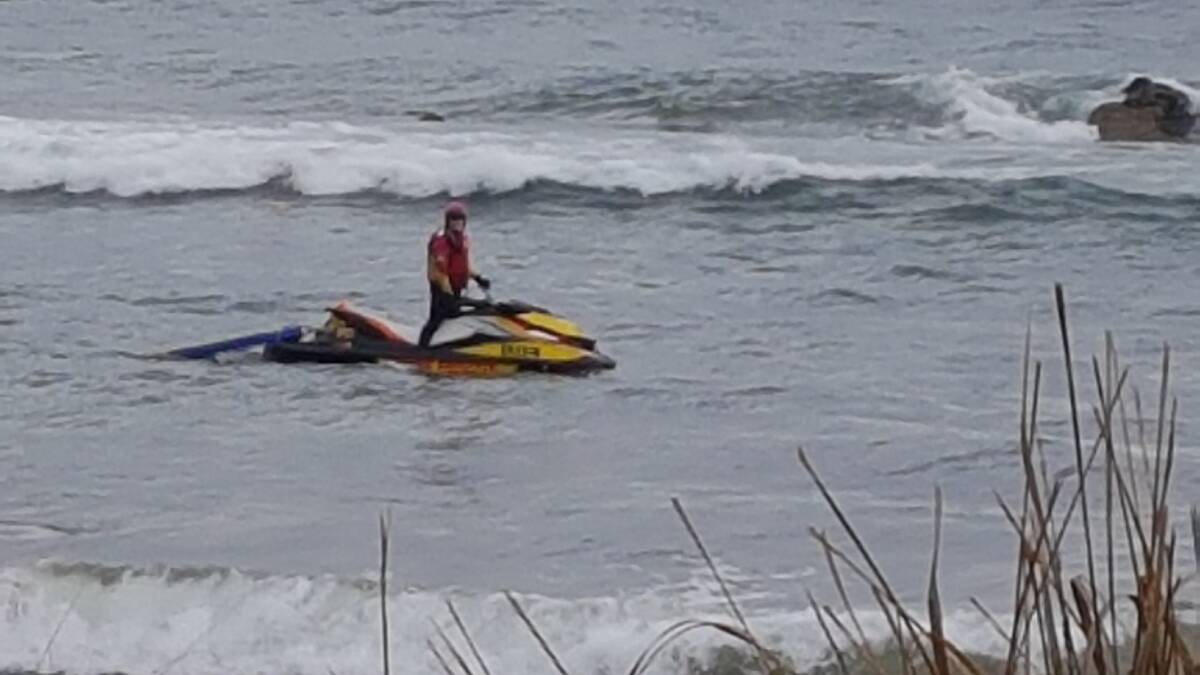 Back in the water: Search continues Thursday morning, with drones and jet skis heading out.
