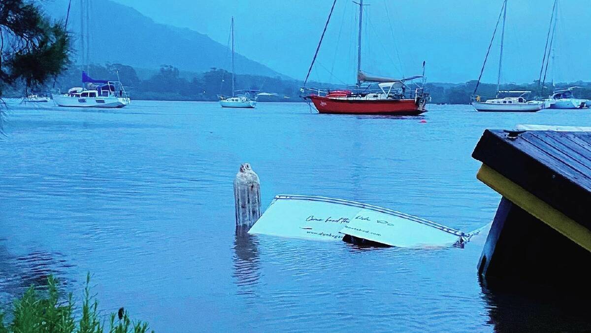 SUNK: Dunbogan Boatshed has lost two boats during the floods. Photo: Supplied.
