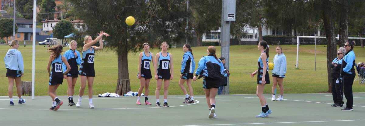 TRAINING: Hastings Valley netballers warming up before the competition. Photo: Hastings Valley Netball Association.