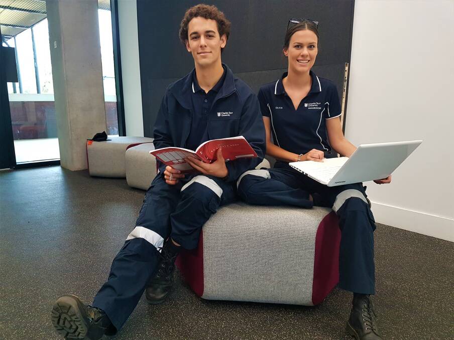 LIFE SAVING TRAINING: Port Macquarie paramedicine students, Angus Laut and Olivia Stuart are ready for adventure.