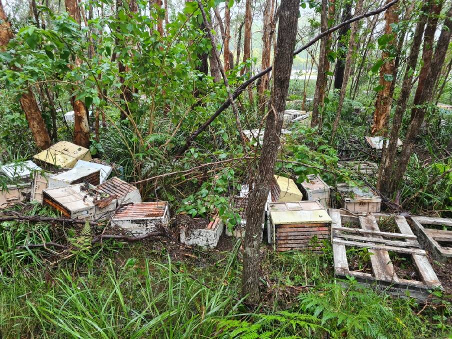 FLOODED: Bee hives lost in the Hastings: Photo: Daryl Brenton/Supplied.