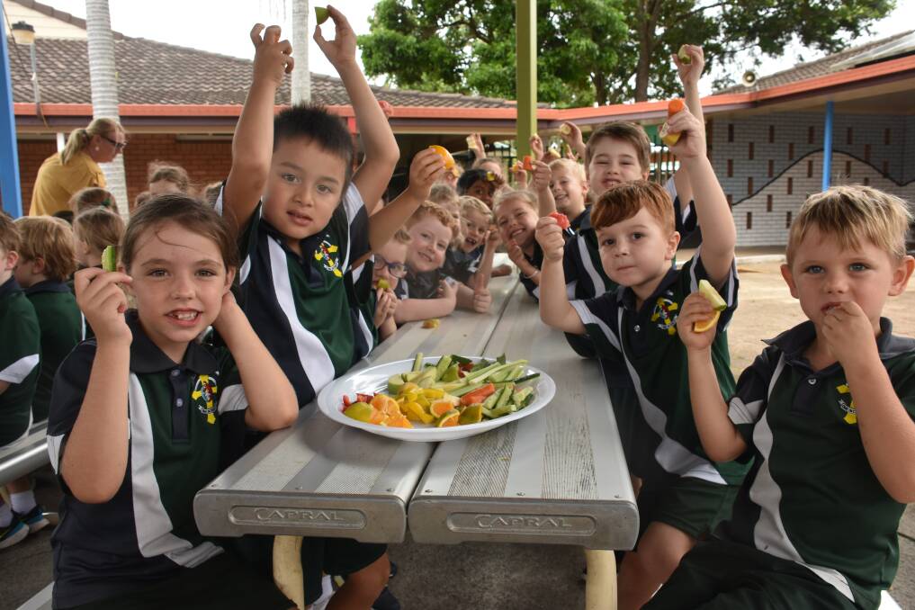 HEALTHY EATING: St Joseph's Primary School students.