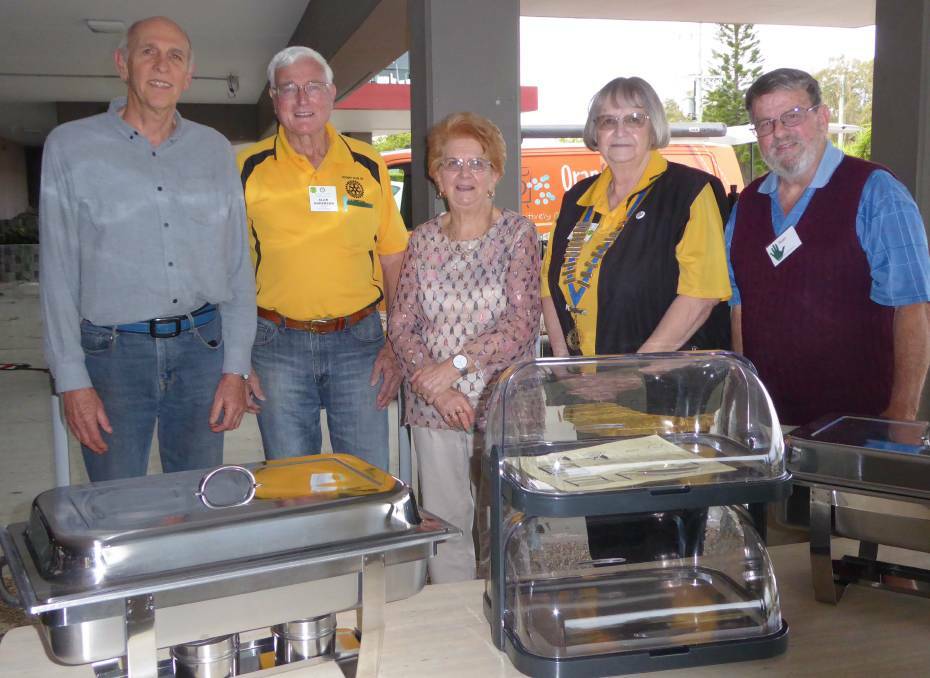 GENEROUS DONATION: Glenn Maas, Alan Anderson, Fran Burns, Jean Wyper and Alan Kilminster with donated barbecue equipment in 2019.