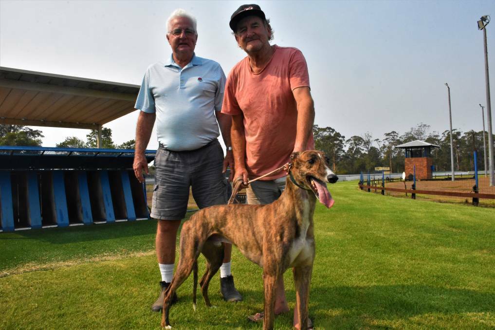 FIRST TAB MEET: Club president Rex Nairn with Beechwood trainer Karl Miller and Bourne Appeal.