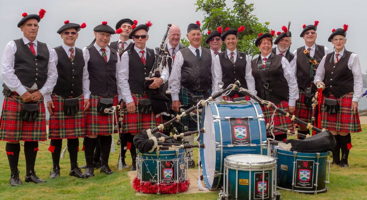 GREAT PIPING FUN: Hastings District Highland Pipe Band at their 50th Anniversary in 2019. Photo: Gary White.